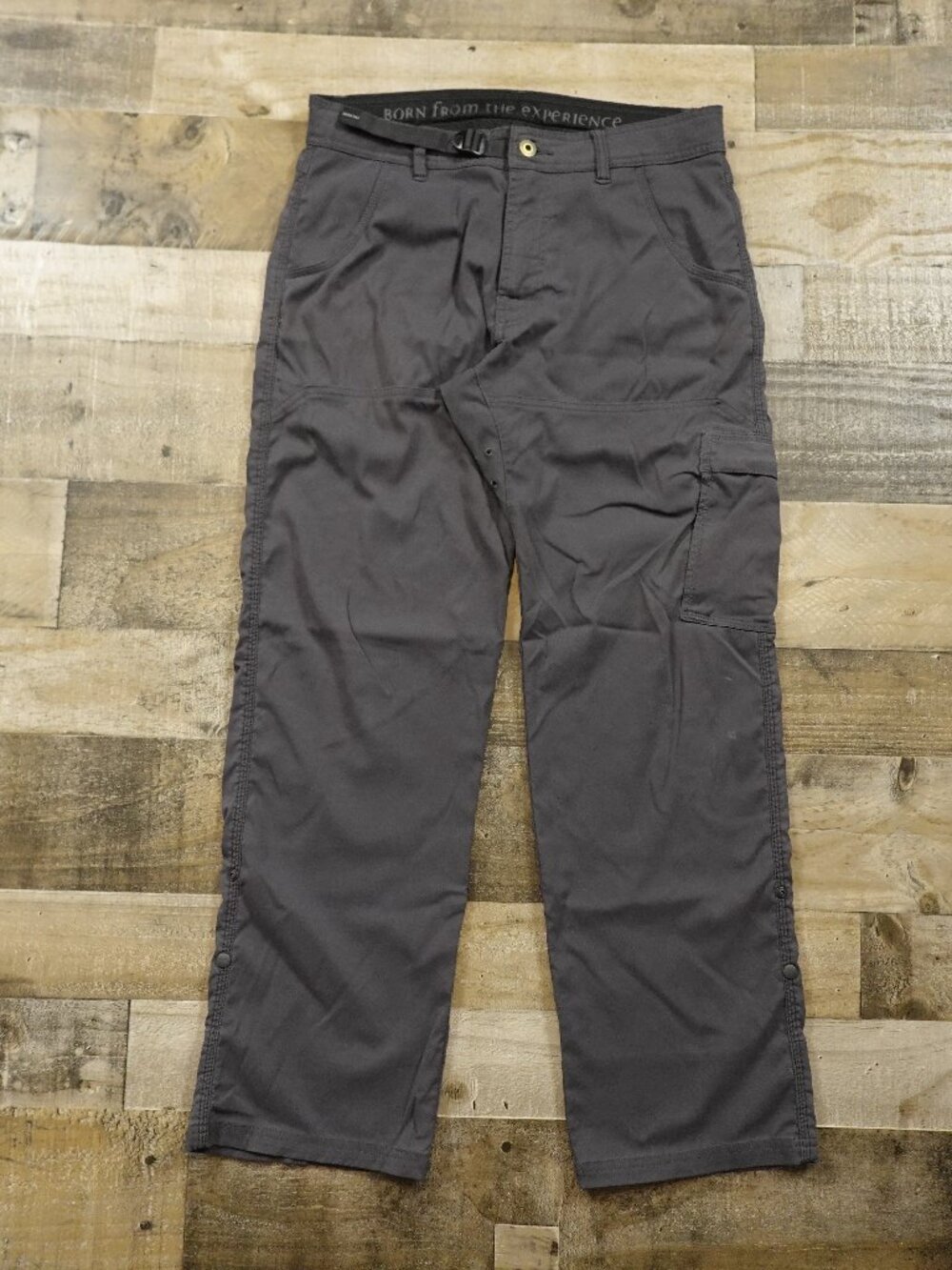Prana Stretch Zion Pants Men’s 32x30 Gray Convertible Hiking Outdoor